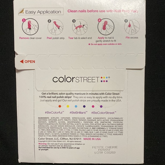 Color Street "Petite Cherie" 100% Real Nail Polish Strips (16 ct.) - Picture 3 of 3